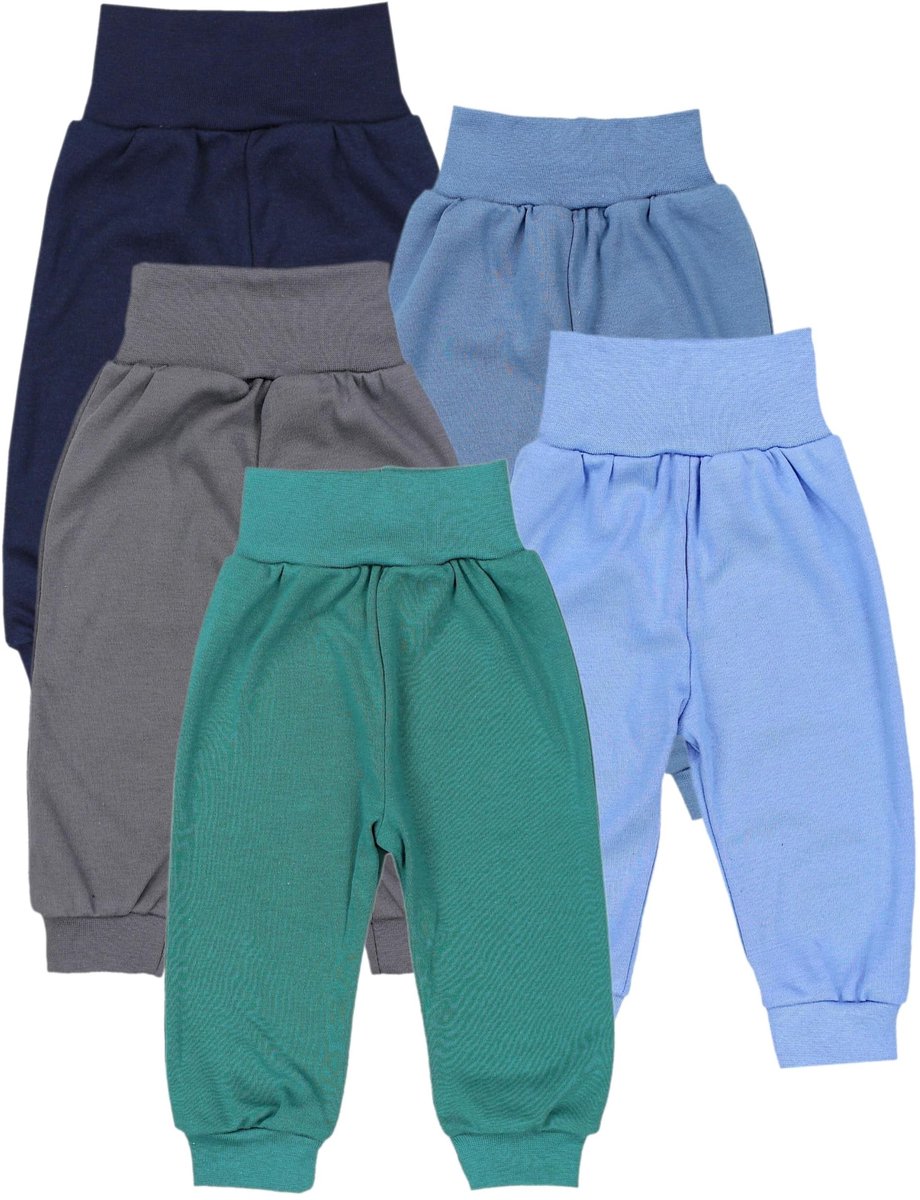 Omgoods - Set van 5 Lange Baby Joggingbroeken met Kleurrijke Patronen