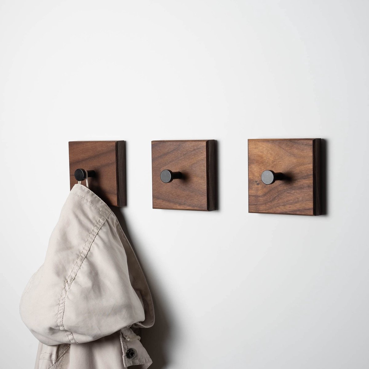 Omgoods - Houten Kapstok Haken Set van 3 voor Wanddecoratie