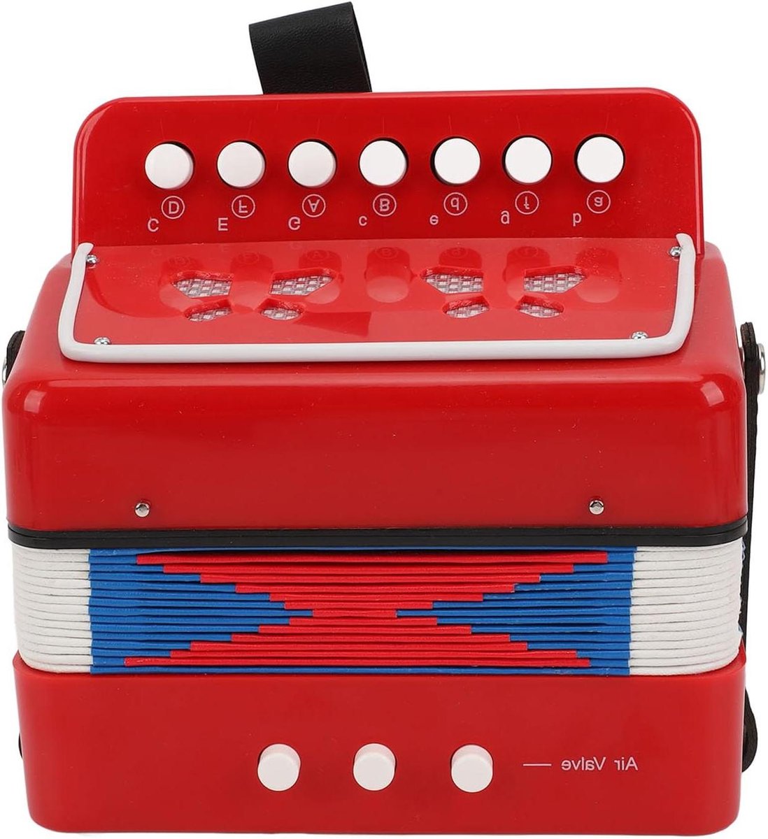 Kinder Accordeon - Kindermuziekinstrument Speelgoed - Muziek Leren Spelen - Beginnervriendelijk Ontwerp - 20 x 18 x 11 cm - Rood