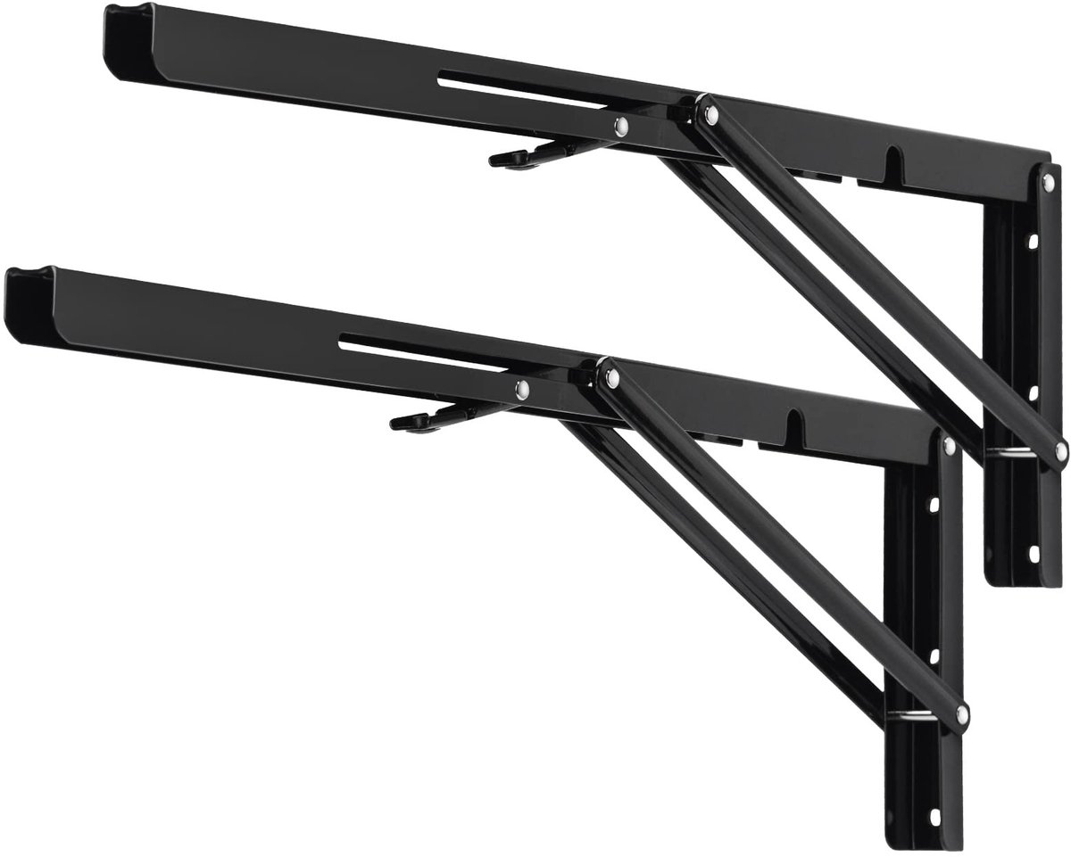 Omgoods - Vouwbare Planksteunen 550mm Zwart, Set van 2