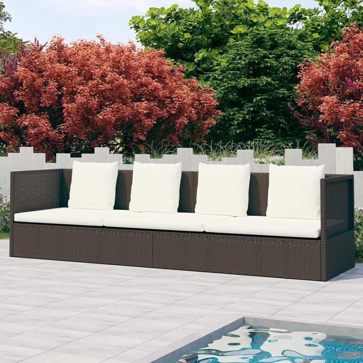 Loungeset Tuinbed - Zonnebed Ligbed - Buiten Ontspannen - Verstelbare Rugleuning - 23 cm zithoogte - Bruin