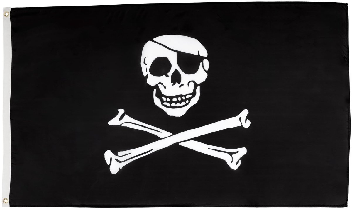 Omgoods - Piratenvlag 250x150 cm van Hoge Kwaliteit