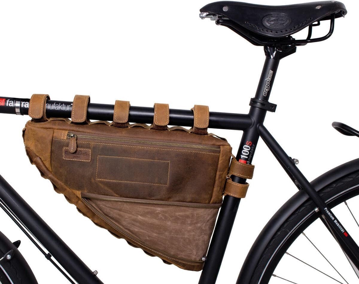 Omgoods - Fietstas van Leer voor Framebevestiging