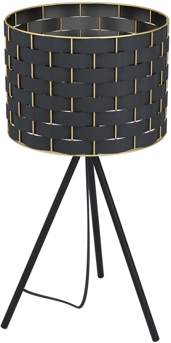 Omgoods - Tripod Tafellamp met Textiel en Messing Afwerking