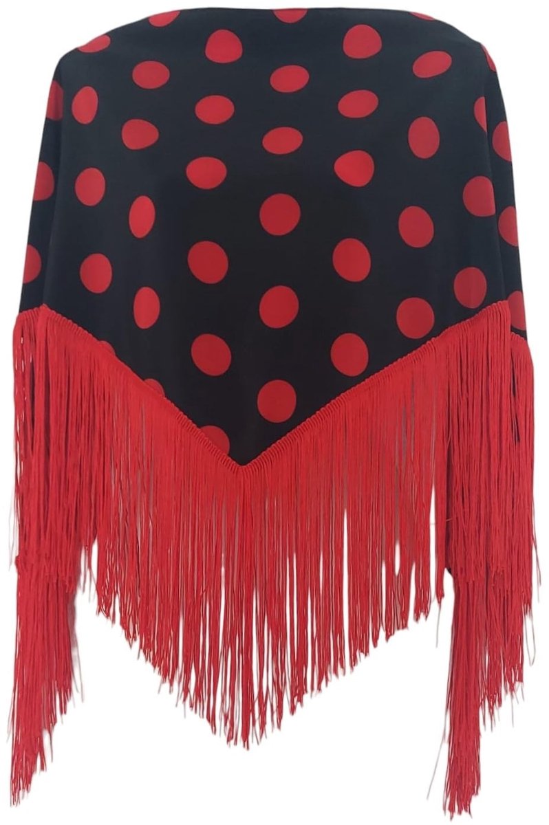 Omgoods - Flamenco Sjaal met Rode Vlekken - 145 cm x 90 cm