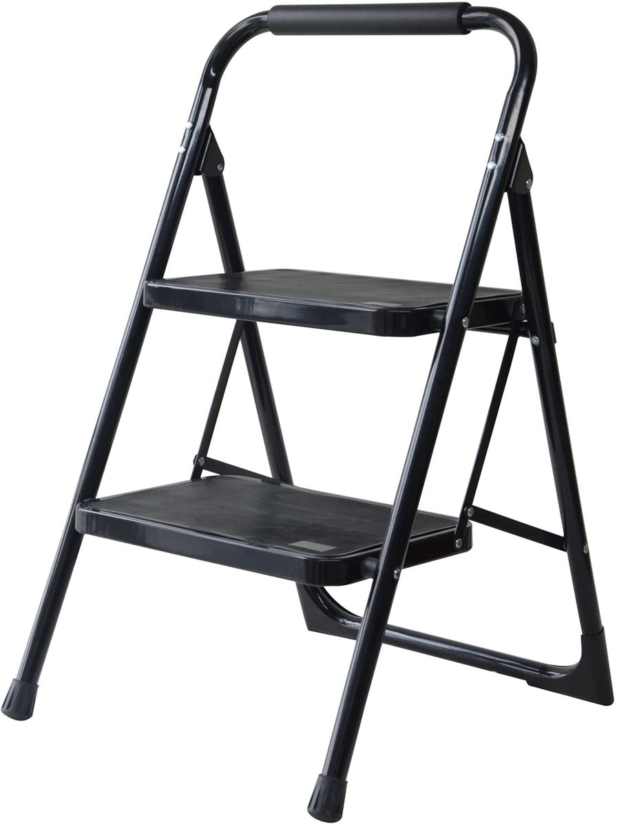 Omgoods - 2 Treden Ladder van Stevig Staal met Antislip 475mm