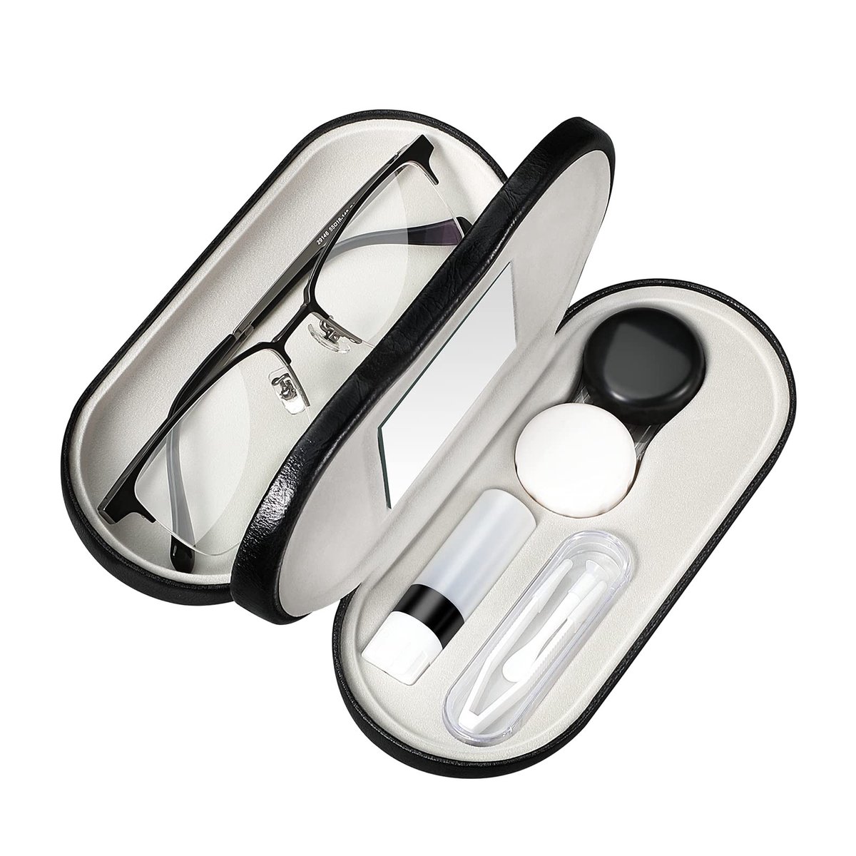 Omgoods - 2-in-1 Brillen- en Contactlenshouder met Spiegeltje