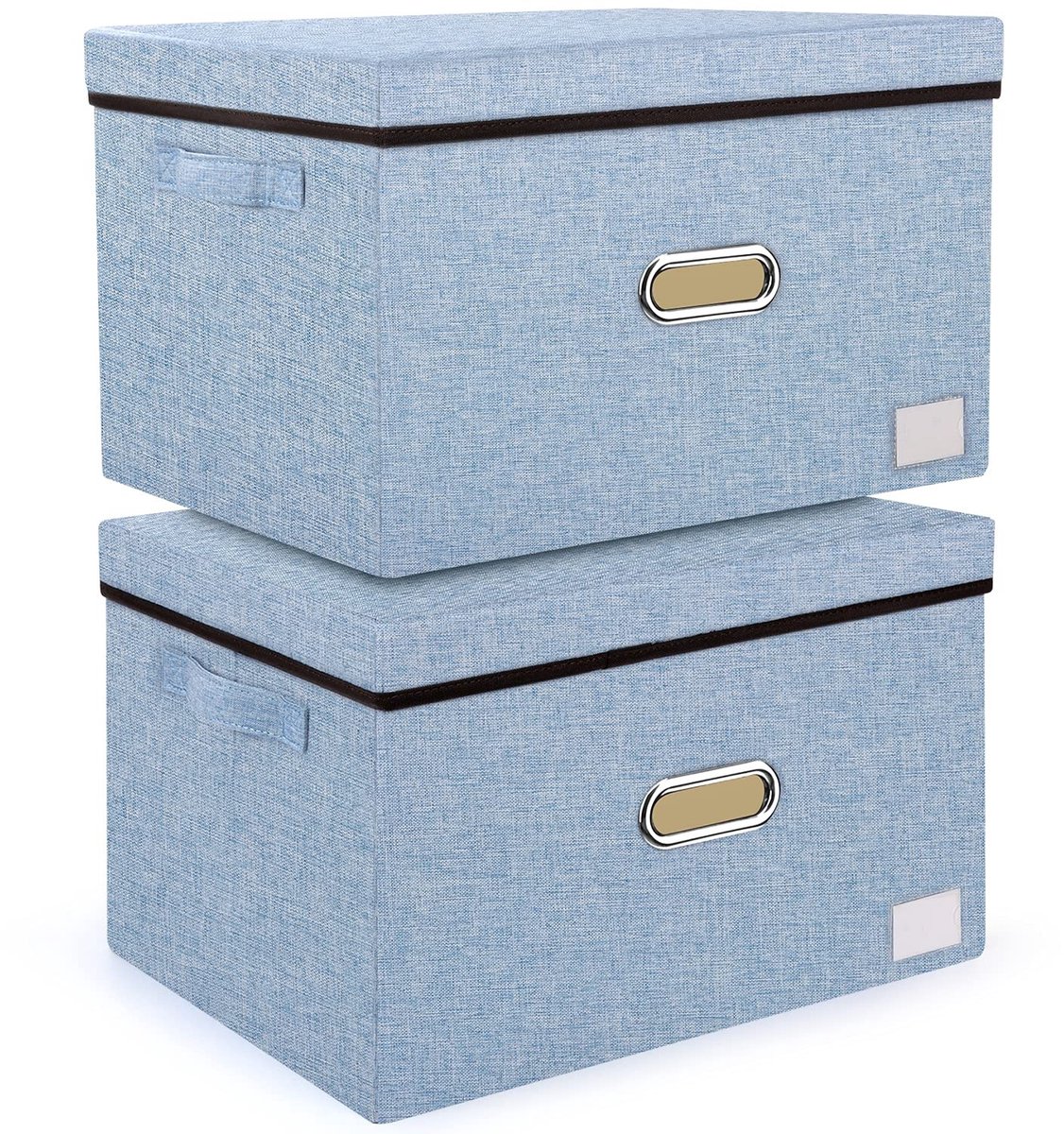 Omgoods - Set van 2 Opbergdozen met Deksel, Wasbaar en Opvouwbaar