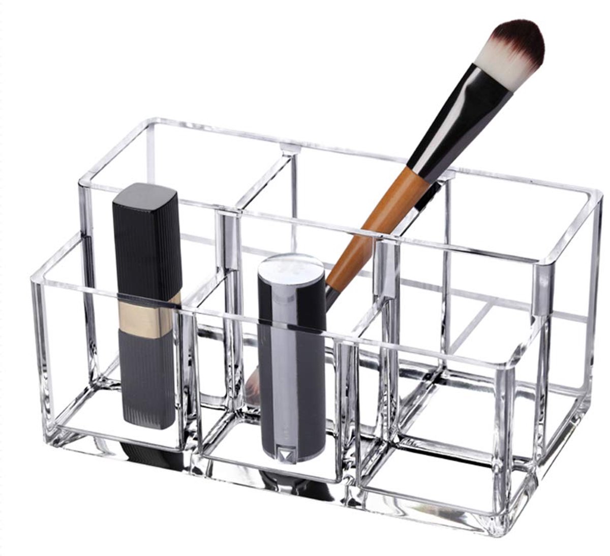 Omgoods - Make-up Organizer met 6 Compartimenten - Acryl Cosmetica Opslag voor Thuis en Kantoor