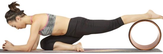 Omgoods- Yoga Wheel - Sterk en comfortabel - Yogawheel - Kurk - Flexibiliteit - 32 cm diameter - 200 kg belasting - Yogarad van Omgoods — afbeelding 4