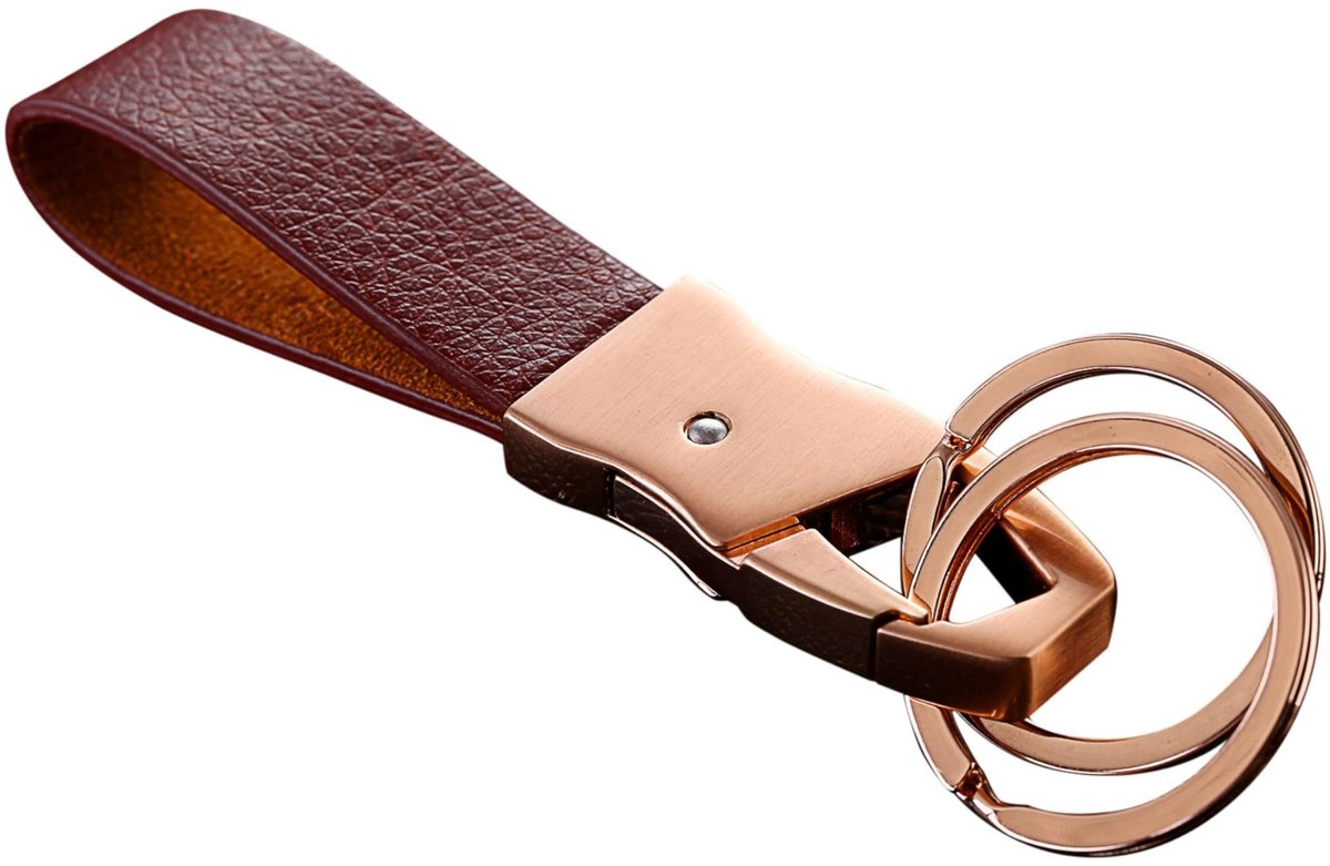 Omgoods - Elegante Leren Sleutelhanger met Ringen