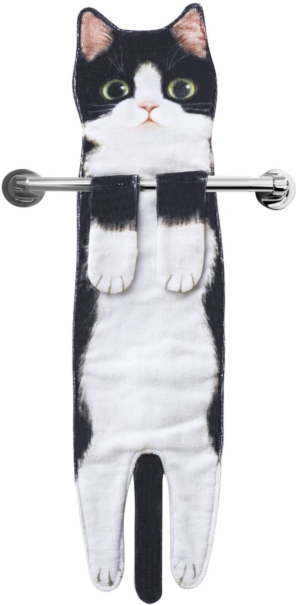 Omgoods - Grappige Kat Handdoek - Super Absorberend - Multifunctioneel - 1 Stuk