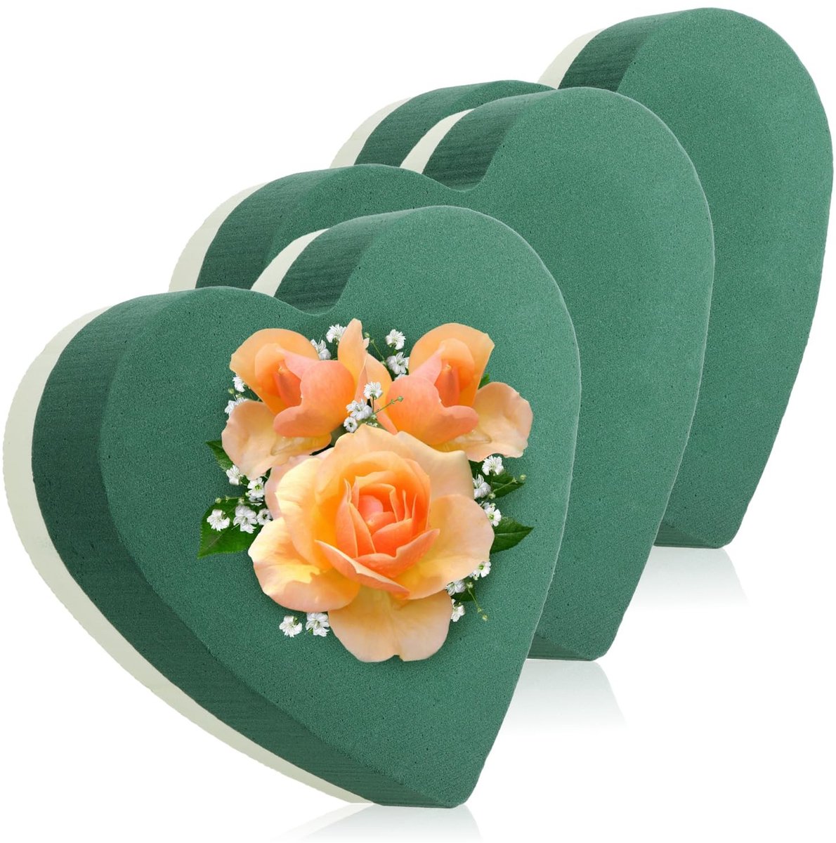 Omgoods - 3 Stuks Hartvormige Bloemschuim voor Bloemstukken en Decoratie
