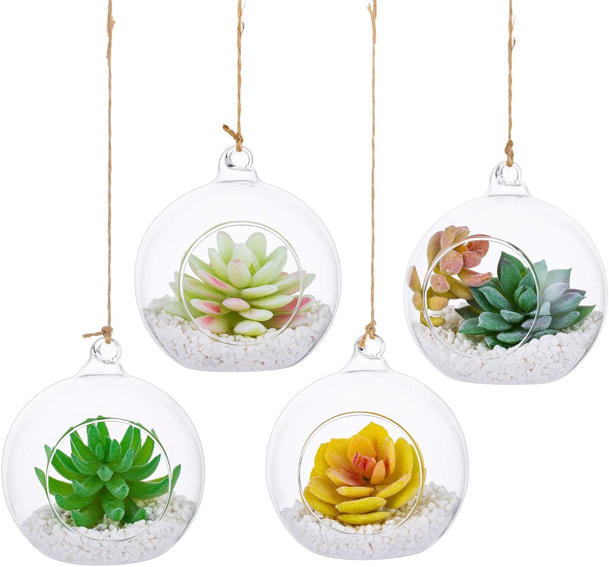 Omgoods - Set van 4 Hangende Glazen Terrarium Ballen