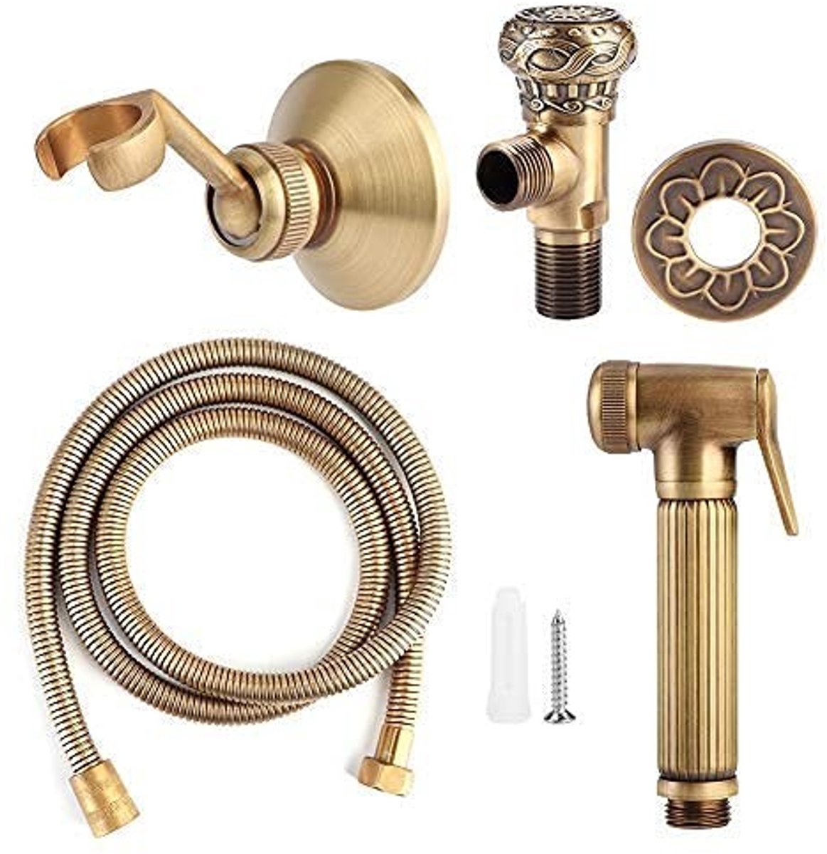 Omgoods - Vintage messing hand bidet - Multifunctionele badkamer sproeier - Lichtgewicht en ergonomisch - Ideaal voor schoonmaken - Handig voor toi...