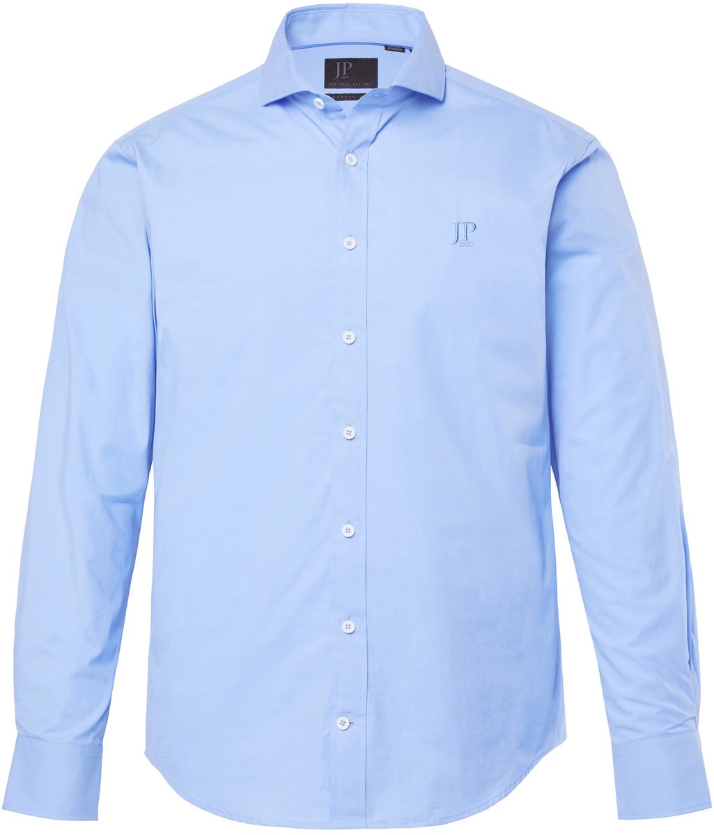 JP 1880 - Heren - Overhemd business lange mouwen haaienkraag Modern-Fit - Hemelsblauw - Maat 7XL