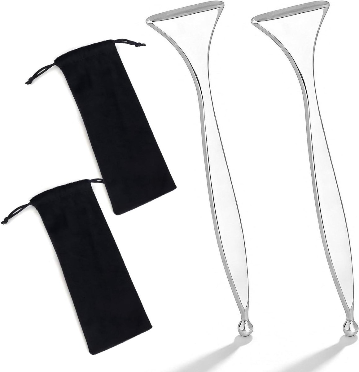 Acupunctuur Pen - Massage Gereedschap - Spier Ontspanning - Dubbel Eind Ontwerp - 11.5 cm - Zilver