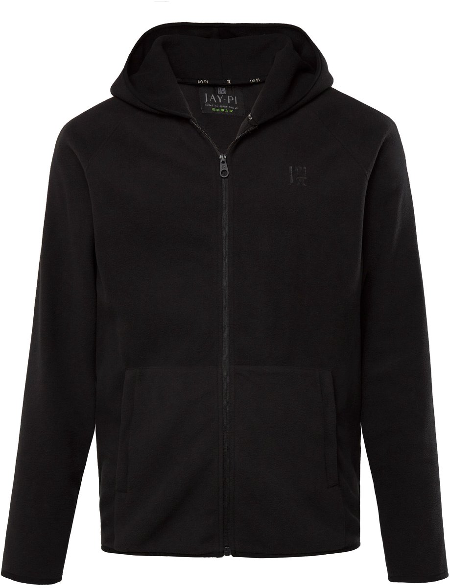 JAY-PI - Heren - Fleecejack ultralicht capuchon - Zwart - Maat 4XL