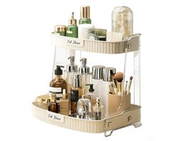 Make Up Organizer - Cosmetica Opbergdoos - Lippenstift Organizer - Skincare Opbergbox - Make Up Houder voor Kaptafel - Schoonheidsproducten Organizer - Crème Wit