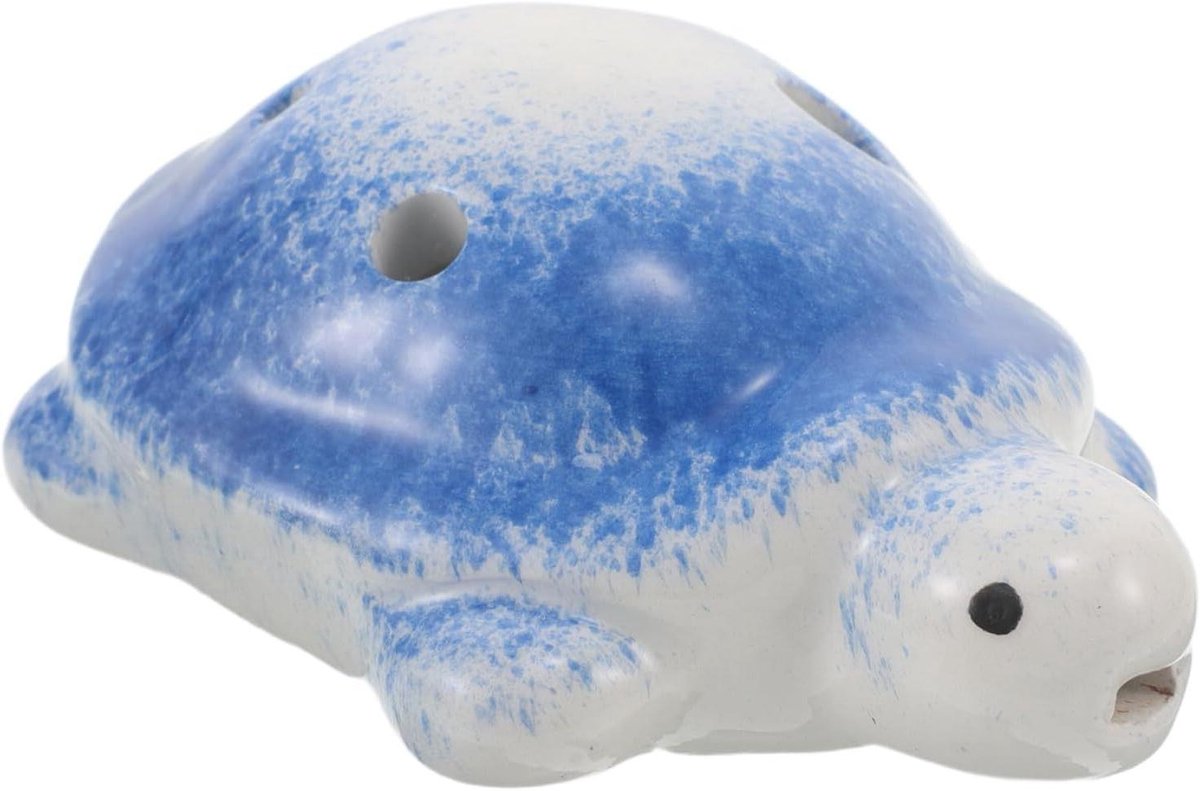Keramische Ocarina - Schildpad Fluit - Muziek Leren - 6-Gats Ontwerp - 8 cm - Marineblauw