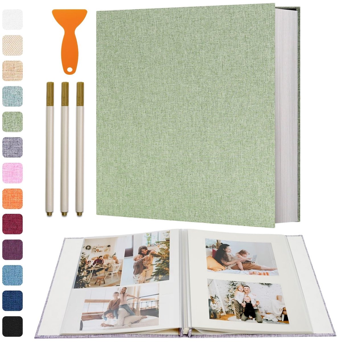 Omgoods - Zelfklevend Fotoalbum met Linnen Cover en 120 Pagina's
