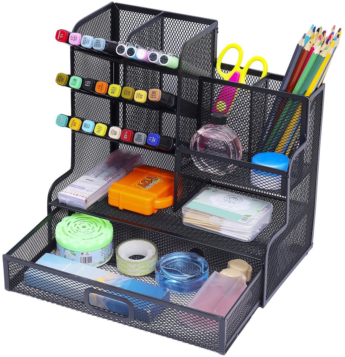 Omgoods - Multifunctionele Pennenhouder met Lade voor Bureau