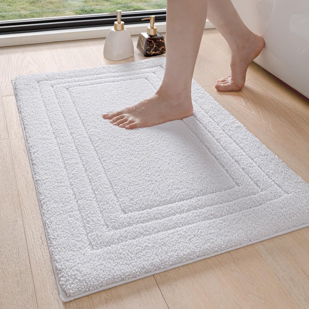 Omgoods - Witte Badmat 40x60cm, Antislip en Super Absorberend