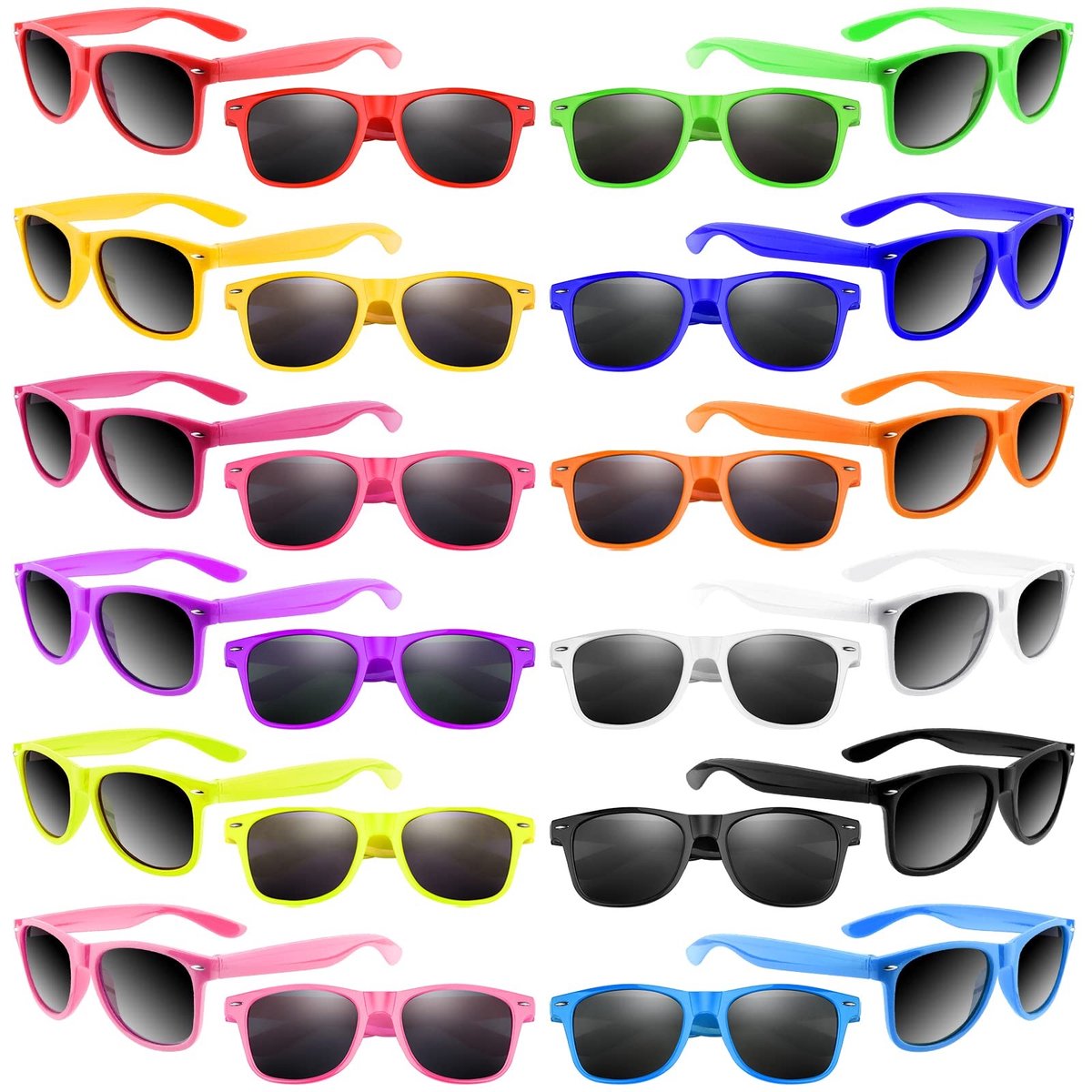 Omgoods - 48 Stuks Neon Zonnebrillen voor Kinderen