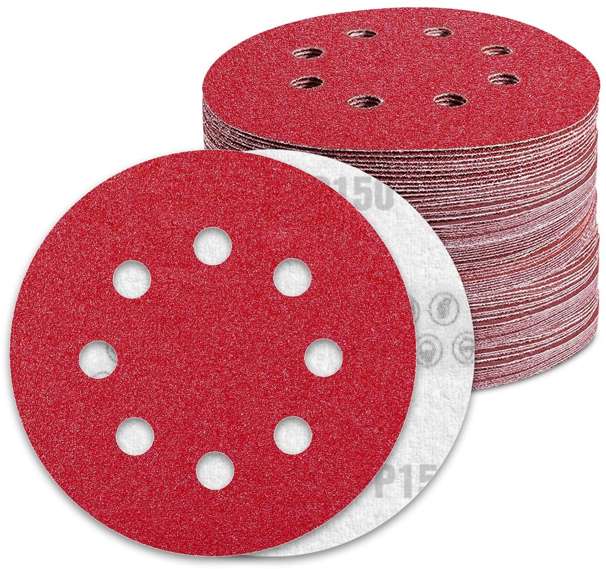 Omgoods - 100 Stuks 125mm 150 Grit Schuurdiscs voor Excentrische Schuurmachine