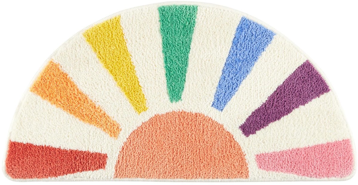 Omgoods - Hello Sunshine Regenboog Zonnebadmat, Multicolor, 83 x 42 cm