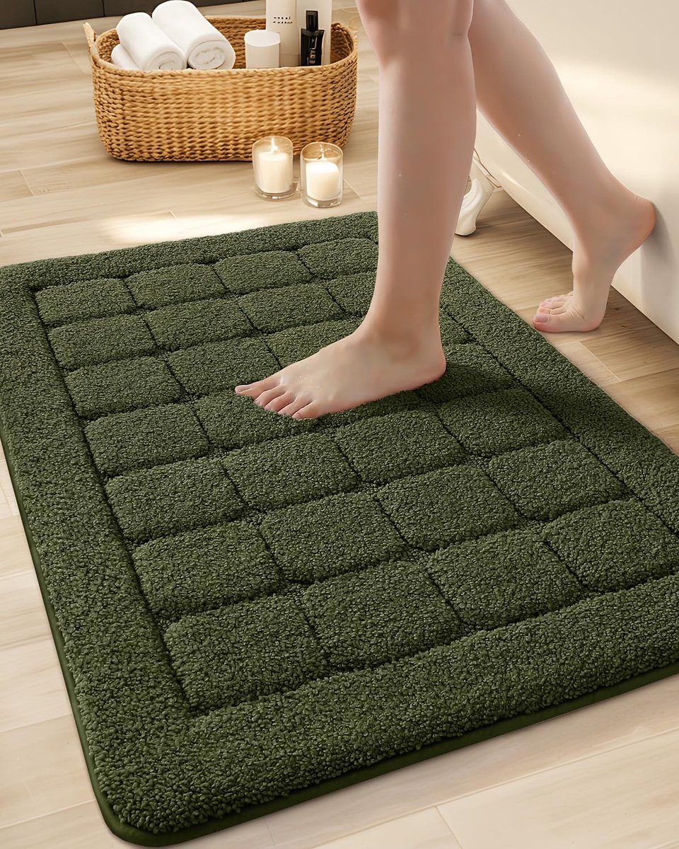 Omgoods - Large Badmat Antislip en Wasbaar 61 x 92 cm Groen