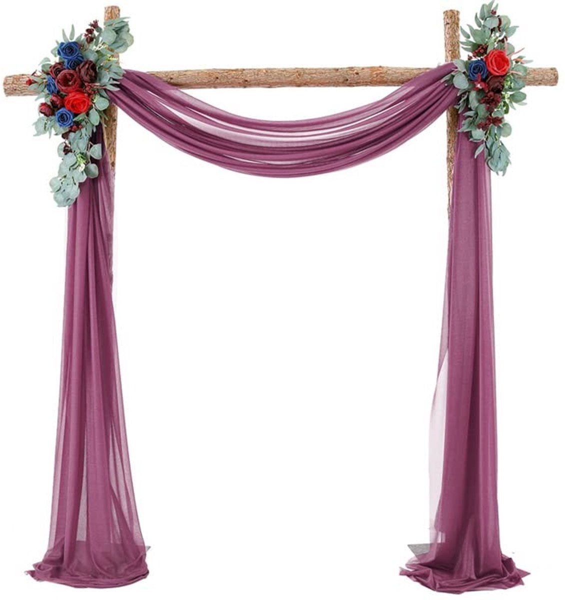 Omgoods- Gordijn Chiffon - Decoratie Bruiloft - Fotoachtergrond - Feest - Verjaardag - 75 x 400 cm - Decoratiedoek