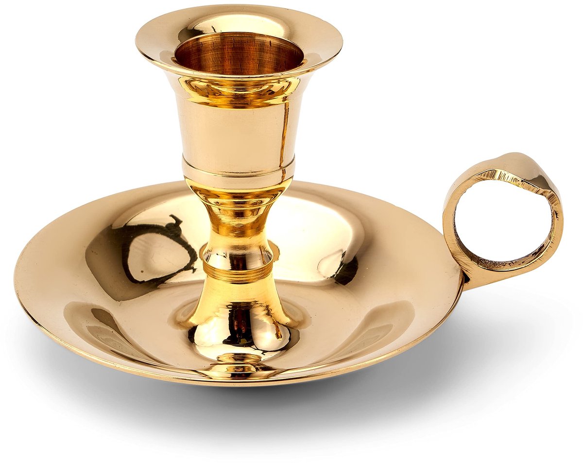 Omgoods - Gouden Kaarsenhouder met Draagring Ø 9 cm