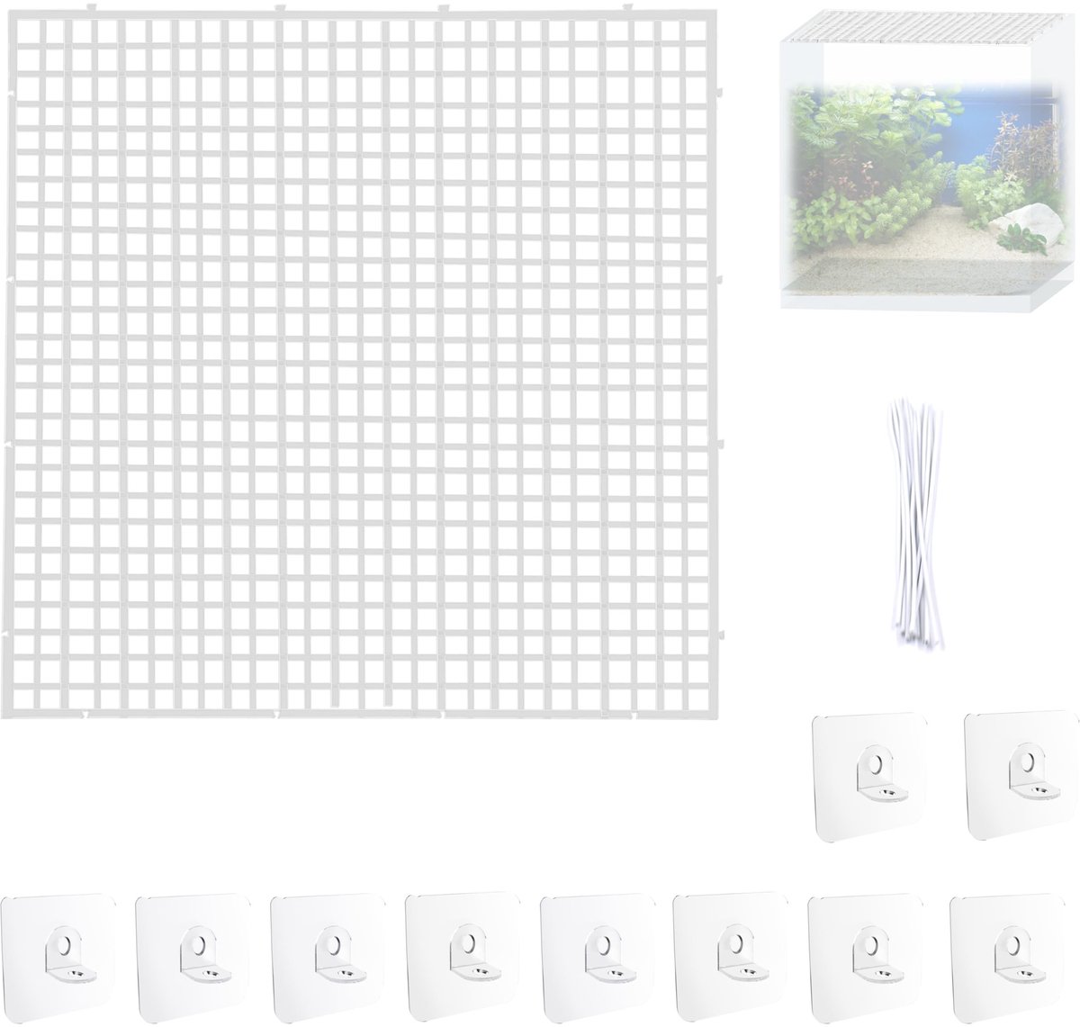 Omgoods - Set van 4 Aquarium Netdeksels 30 x 30 cm