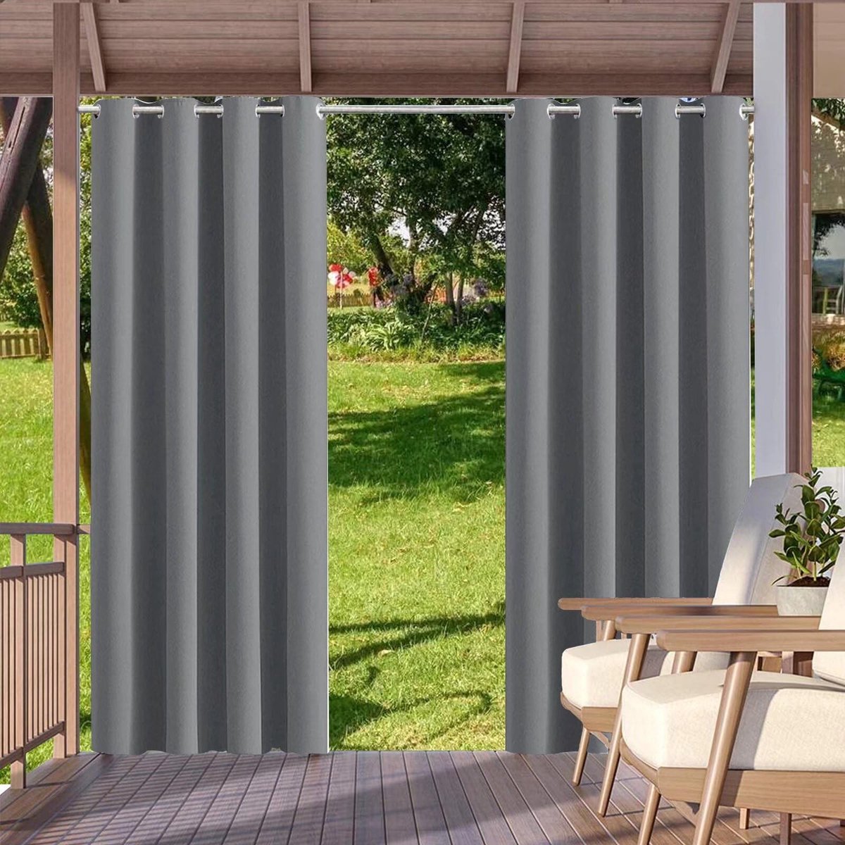 Omgoods - Opaque Waterdichte Buiten Gordijnen voor Balkon en Terras