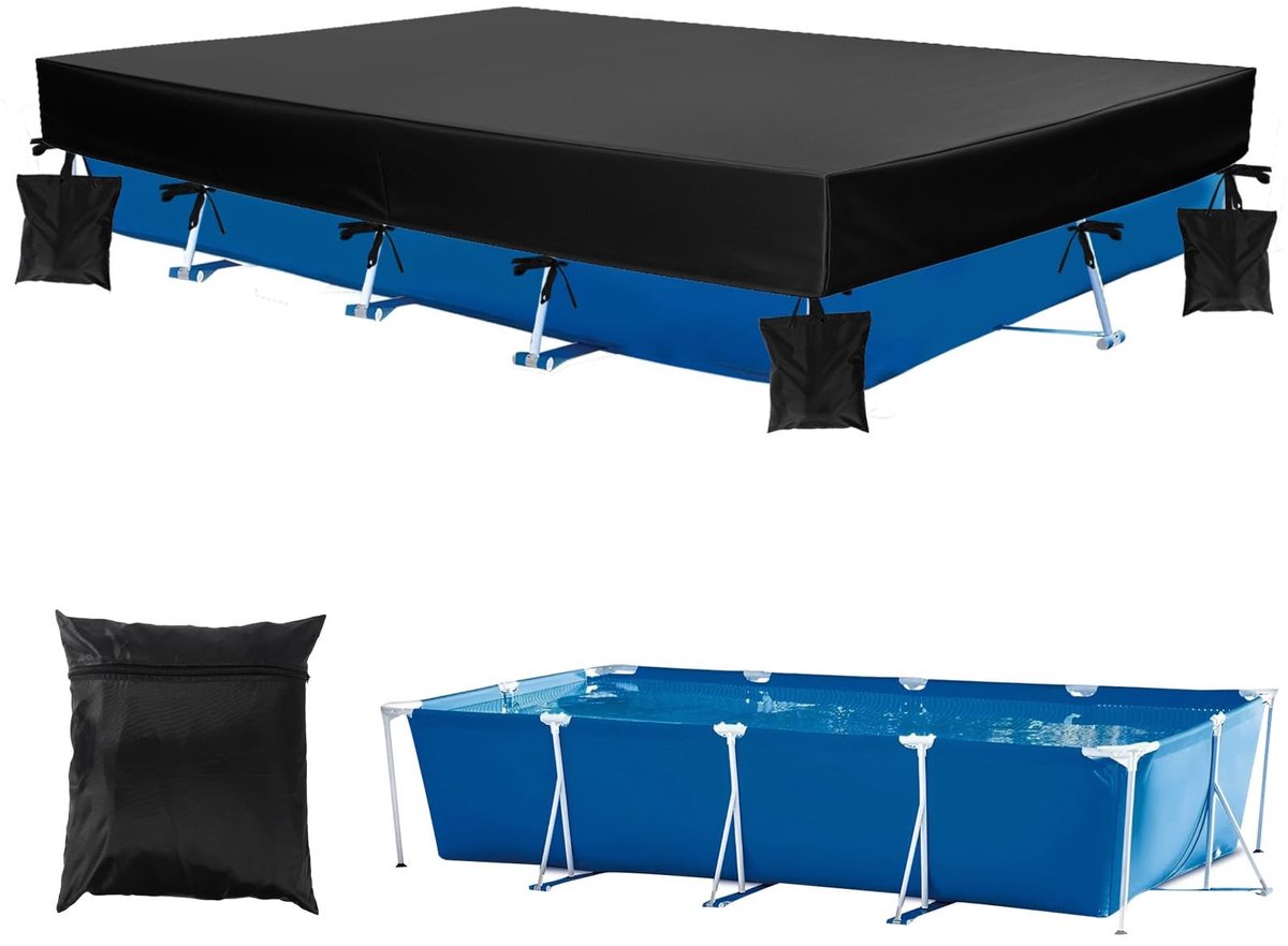 Omgoods - Rectangular Zwembadafdekking 450x220cm met Zandzakken