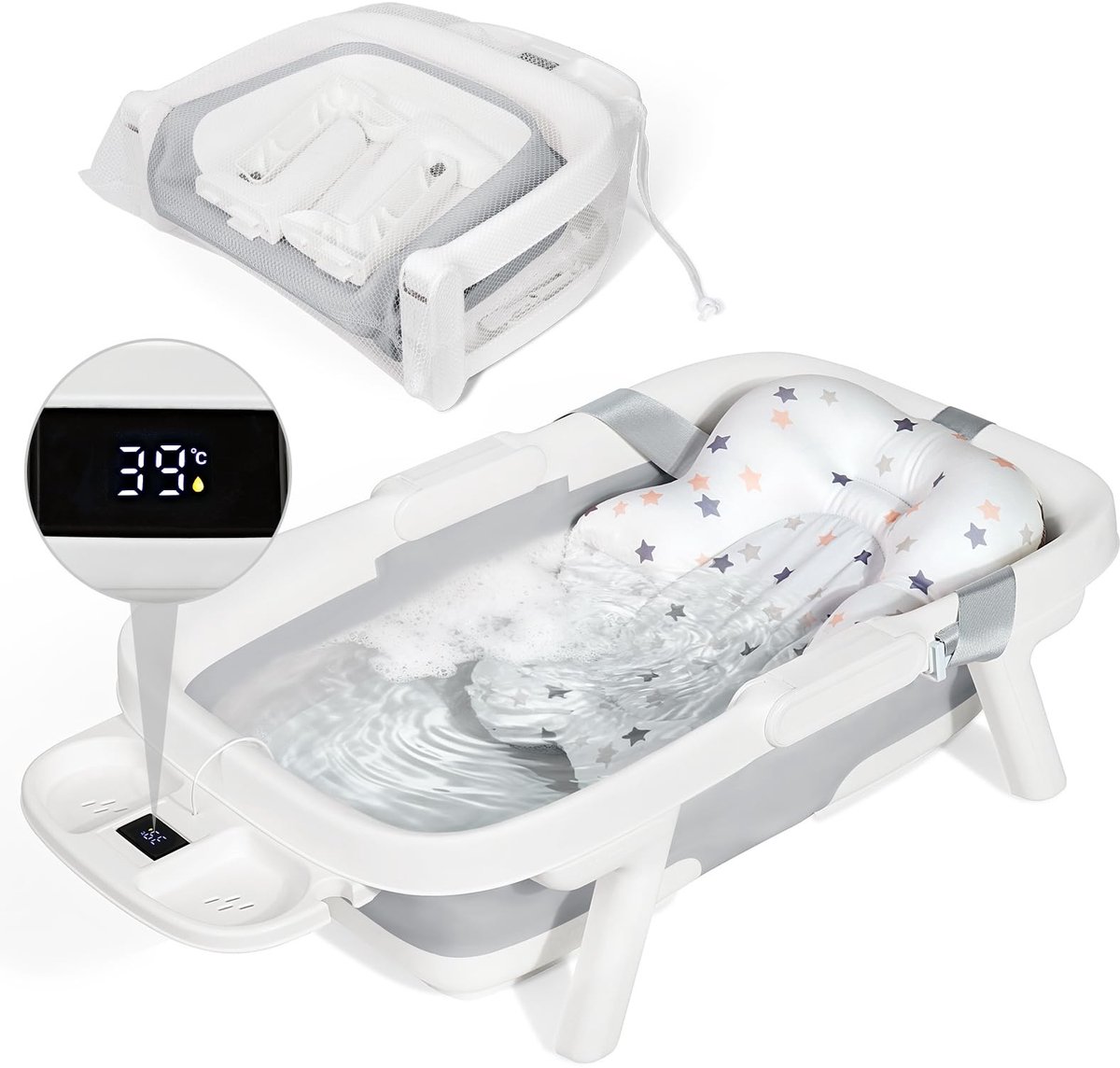 Omgoods - Vouwbare Baby Badkuip met Thermometer