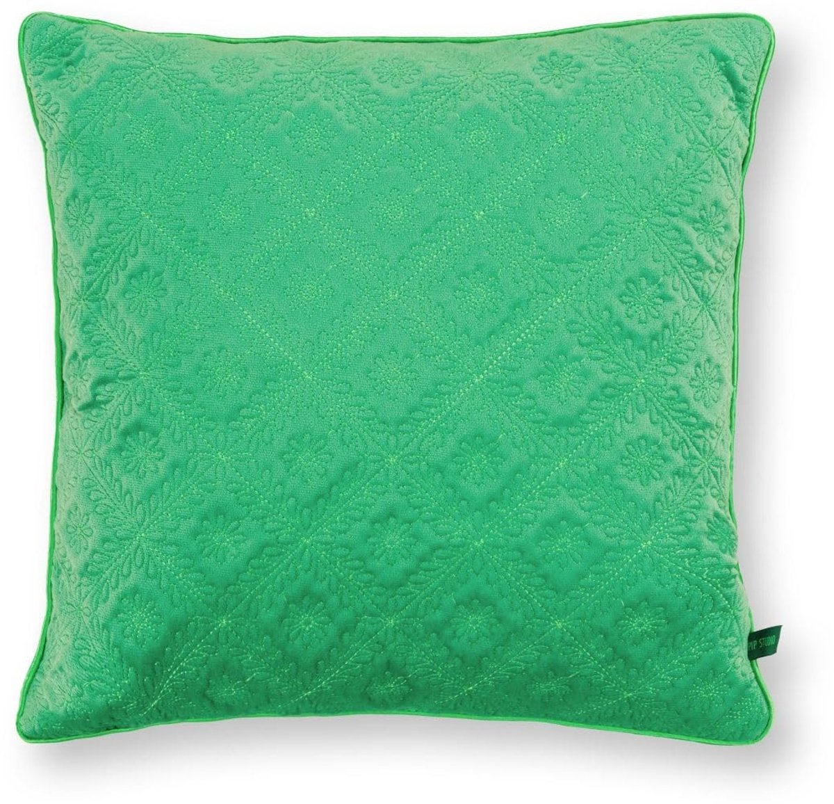 Omgoods - Kussen 50x50cm Gequilt met Margriet Motief Groen