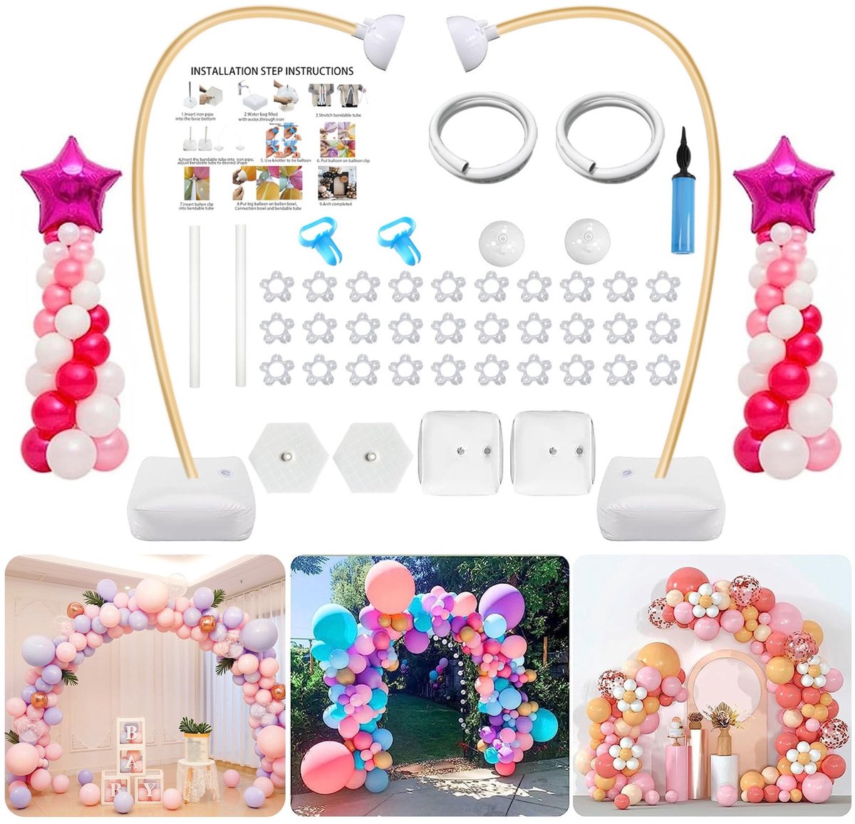 Omgoods - Vrijstaande Ballonboog Stand voor Feesten en Decoraties