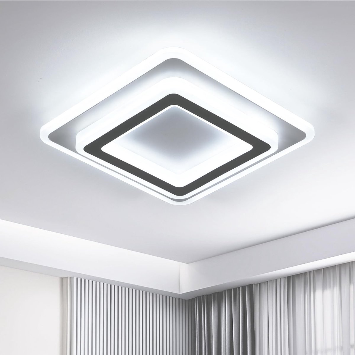 Omgoods - LED Plafondlamp 38W 4275LM Vierkant voor Binnen met Koud Wit Licht