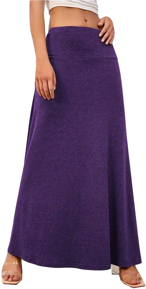 Omgoods - Lange Vrouwenrok met Elastische Taille voor Yoga en Casual Gebruik