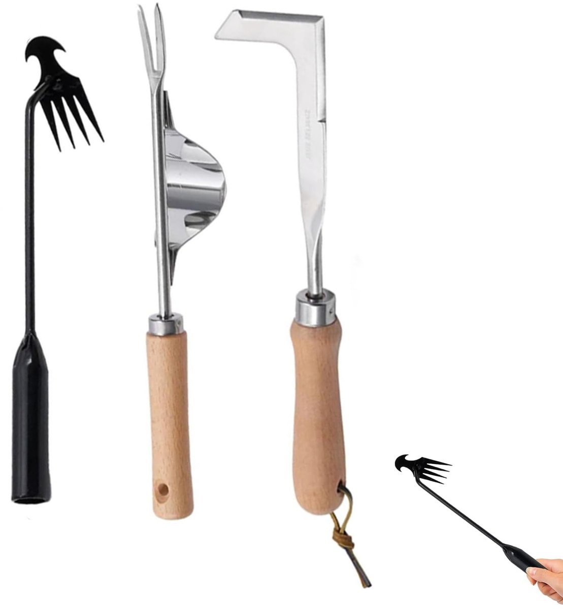 Omgoods - Handmatige Onkruidverwijder Set met Houten Handvat