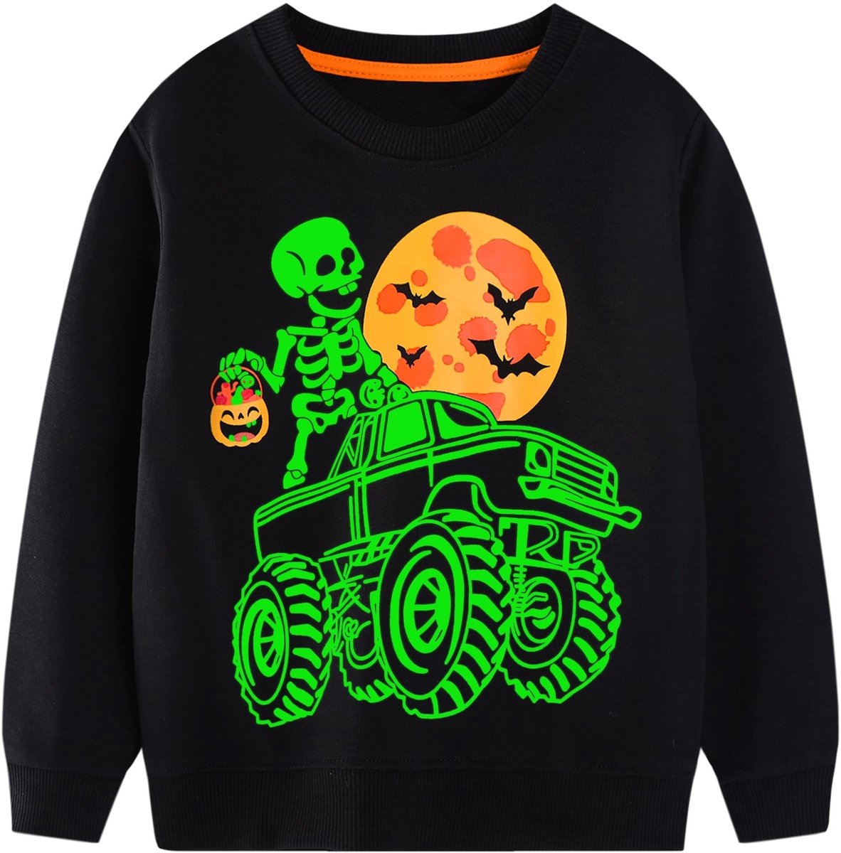 Omgoods - Luminous Dinosaur Print Sweatshirt voor Kinderen van 2-7 Jaar