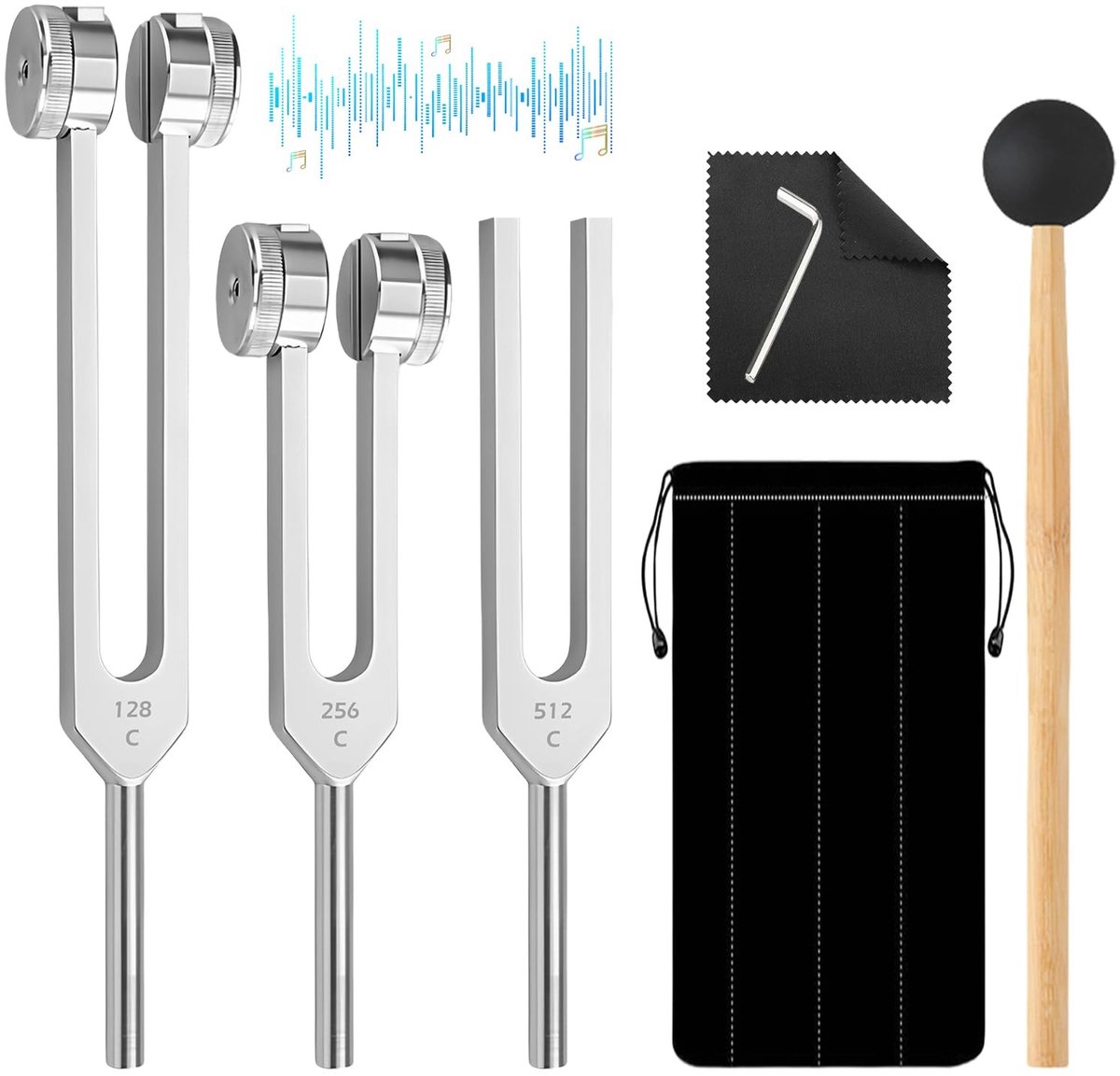 Omgoods - Set van 3 Tuning Vorken voor Therapie en Genezing