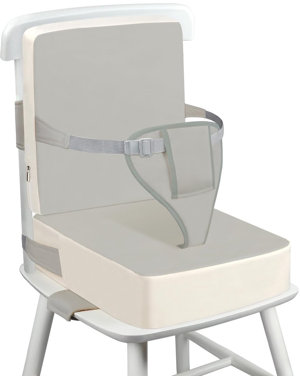 Omgoods - Kinder Boosterstoel Grijs met Wasbare Bekleding en Verstelbare Veiligheidsriem