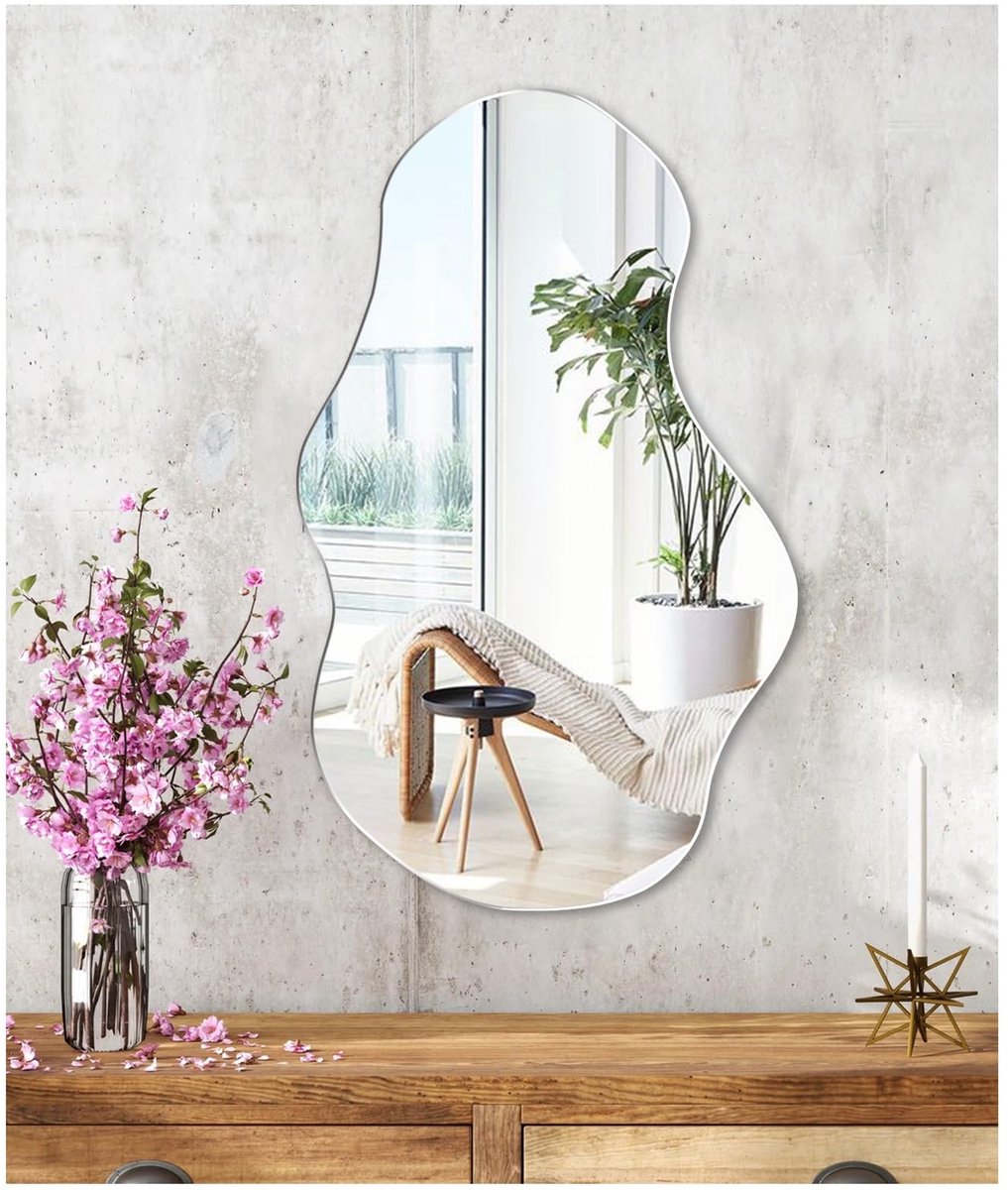 Omgoods - Irreguliere Wandspiegel zonder Frame voor Decoratie en Make-up