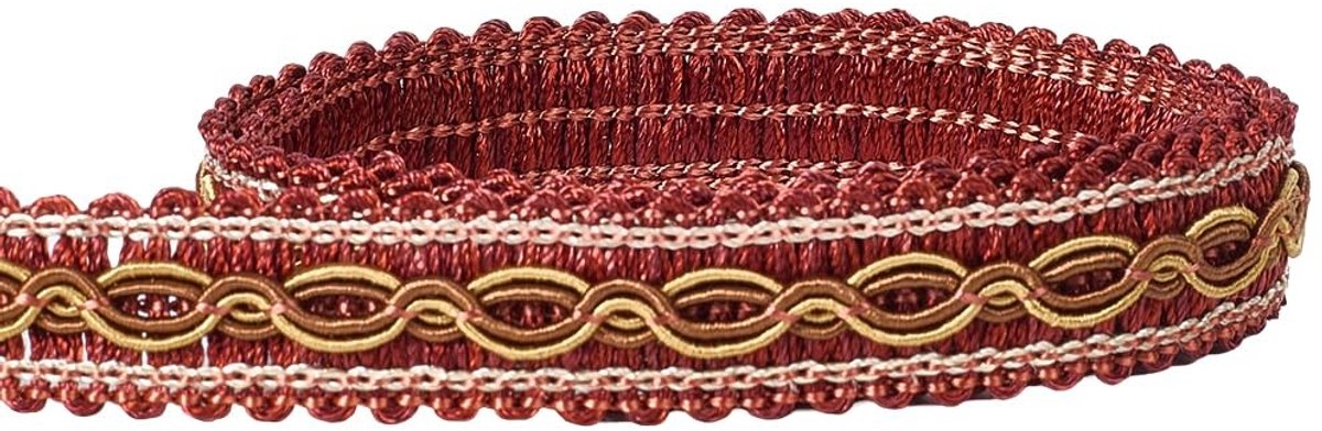 Omgoods - Rode Braid Trim Woven Gimp Cord voor Decoratie en DIY, 17mm x 14.5m