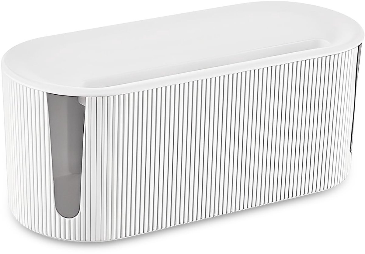 Omgoods - Plastic Kabelbox voor Kabelbeheer met Deksel (31 x 13.5 x 12.5 cm)