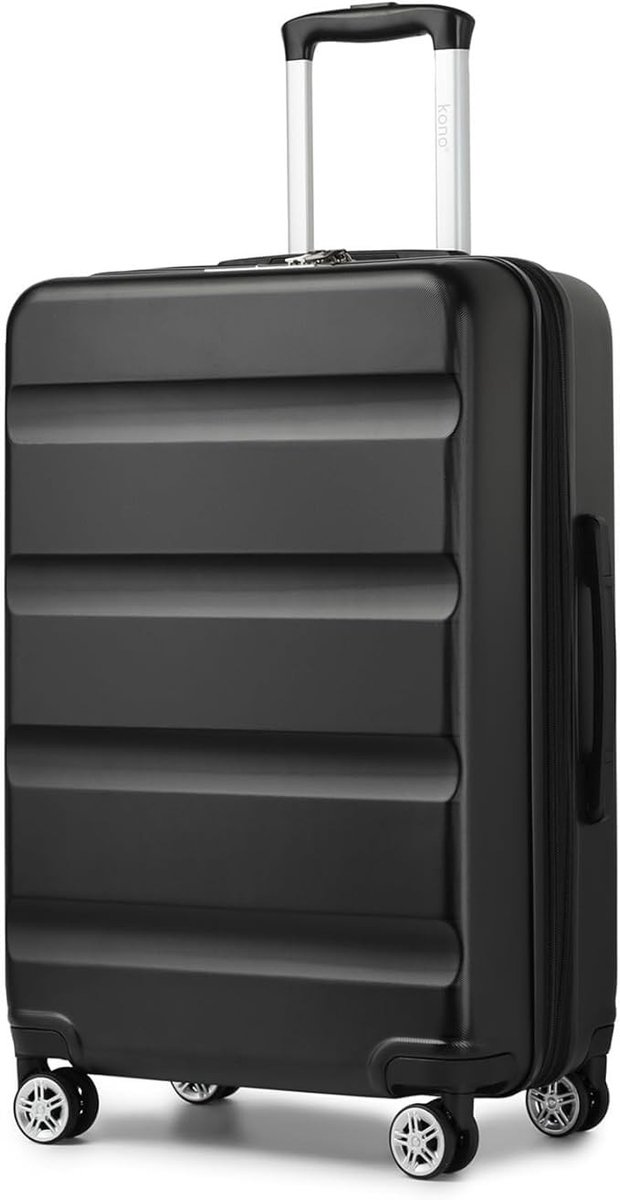 Omgoods - Lichtgewicht Hardcase Koffer met Slot en Dubbele Wielen - Zwart, M (65 cm)