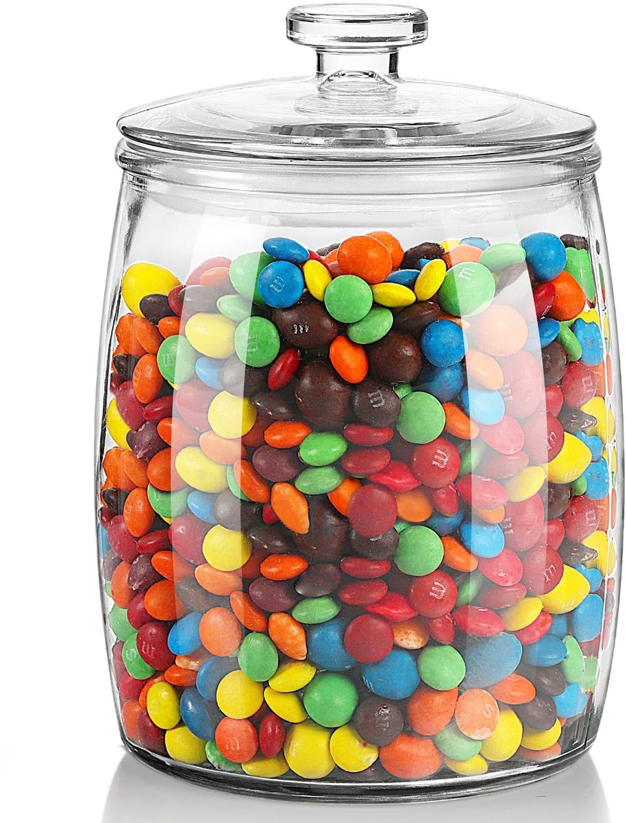 Omgoods - Grote Glazen Snoepjar met Deksel, 2 Liter
